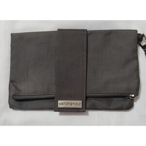 Viktor & Rolf X KLM Airlines Wristlet Gray Zipper Foldable Cloud Interior EUC